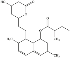 Lovastatin (structure shown) was the first statin drug to be marketed and used for lowering blood cholesterol. How many chirality centers are present in lovastatin?   A) 4 B) 7 C) 8 D) 9 E) There are more than ten (10) chirality centers in lovastatin.