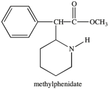 Methylphenidate (Ritalin) is a drug used to treat attention deficit hyperactivity disorder (ADHD) . Which type of nitrogen heterocycle is present in methylphenidate?   A) pyridine B) pyrrole C) pyrrolidine D) piperidine
