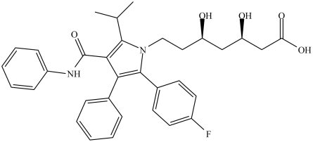 Atorvastatin (structure shown) is the active ingredient in Lipitor, a drug classified as a statin, used for lowering blood cholesterol. Which of these functional groups is not present in atorvastatin?   A) carboxylic acid B) benzene C) ketone D) amine E) amide