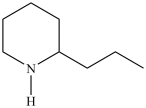 Coniine, shown below, is an alkaloid extracted from poison hemlock. How is this nitrogen-containing compound most appropriately classified?   A) heterocyclic, primary amine B) secondary amine C) primary, heterocyclic amide D) lactam