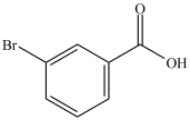 What is the common name of the compound below?   A) m-bromobenzoic acid B) 3-bromoacetobenzenoic acid C) o-bromobenzene carboxylic acid D) 3-bromo-1-acetobenzoic acid