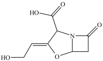 Clavulanic acid (structure shown) is a drug used in conjunction with some antibiotics to overcome certain types of antibiotic resistance. How many chirality centers are in clavulanic acid?   A) 0 B) 1 C) 2 D) 3 E) 4