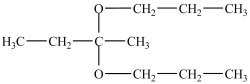 What is the acetal formed in the reaction below?     A)    B)    C)    D)   