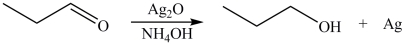 The reaction below illustrates oxidation by Tollens reagent.  