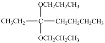 When 3-heptanone is treated with 2 equivalents of 1-butanol in the presence of sulfuric acid, the product is the compound shown below.  
