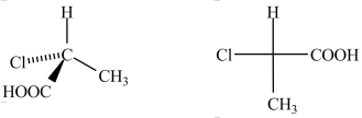 The Fischer projection shown to the right represents the enantiomer of the three-dimensional structure to the left.  