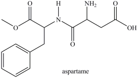 Aspartame contains two chirality centers.  