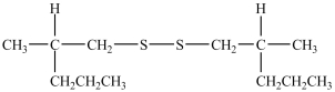 What product forms when the following disulfide is reduced?     A)    B)    C)    D)   