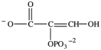 Alcohol dehydration reactions are important biological reactions. For example, 2-phosphogylcerate (shown below) undergoes dehydration in the glycolysis pathway to produce phosphoenolpyruvate. Which structure represents the product that results when 2-phosphoglycerate is dehydrated?   A)    B)    C)    D)   