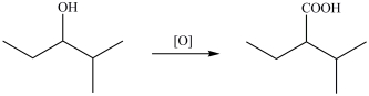 The alcohol shown below can be oxidized with K<sub>2</sub>Cr<sub>2</sub>O<sub>7 </sub>to give the indicated product.  