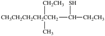 The IUPAC name of the compound below is 5-ethyl-5-methyl-7-nonanethiol.  