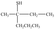 The IUPAC name of the compound below is 3-methyl-3-hexanethiol.  