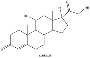 Cortisol, an anti-inflammatory agent, contains a primary alcohol, a secondary alcohol, and a tertiary alcohol.  