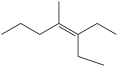 What is the IUPAC name of this compound?   A) 5-ethyl-4-methyl-4-heptene B) 3-ethyl-4-methyl-3-hexene C) 3-ethyl-4-methyl-4-heptene D) 3-ethyl-4-methyl-3-heptene E) 3-ethyl-4-propyl-2-pentene