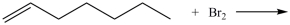 What product results when 1-heptene undergoes the halogenation reaction shown?   A)    B)    C)    D)   