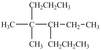 The IUPAC name for the molecule below is 2, 3-diethyl-2-methylpentane.  