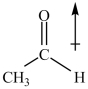 The net dipole in CH<sub>3</sub>CHO is shown as indicated below.  