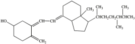 Vitamin D4 (structure shown)is a (fat/water)_____-soluble vitamin.  
