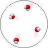 The water molecules in this image are best described as being in the liquid state.  