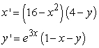 Find all equilibrium points for the following system of equations.   A)    B)    C)    D)   