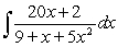 Evaluate the integral.   A)    B)    C)    D)   