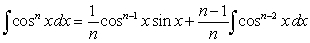 Several useful integration formulas called reduction formulas are used to automate the process of performing multiple integrations by parts. Prove that for any positive integer   ,   (Use integration by parts with   ).
