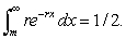 Find the median (another measure of average)  for a random variable with pdf   on   The median is the 50% mark on probability, that is, the value   such that   A)    B)    C)    D)   