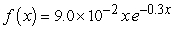 The pdf describing the chance that a given insect will die at a particular age, x days, is   . What is the chance the insect will live less than 10 days? Round your answer to three decimal places. A)  0.801 B)  0.935 C)  0.199 D)  0.878