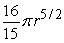 Show that the volume of a solid formed by revolving the region bounded by x = y<sup>2</sup> and x = r about x = r is   .