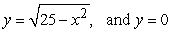 Find the volume of the solid formed by revolving the region bounded by   about y = 0. A)    B)    C)    D)   