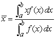 The location   of the center of gravity (balance point) of a flat plate bounded by   and the   -axis is given by   and   For the isosceles triangle bounded below by the   -axis and above by the function   (for   ), use symmetry to argue that   and   . Compute   .