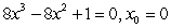 Explain why Newton's method fails for the following equation with the specified initial guess.   A)  Using   we see that f is not differentiable at   B)  Using   we obtain   . C)  Using   we obtain   which will give   D)  Using   we see that f does not have any real roots.