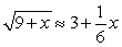 Find the linear approximation at x = 0 to show that the following commonly used approximation is valid for  small  x.  