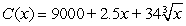 A certain producer determines that his cost function is   . Determine the marginal cost of producing 1400 units. Round answer to the nearest penny. A)  $2.59 B)  $0.58 C)  $1.42 D)  $0.70