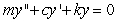 Consider solutions to the second order differential equation   in which m, c, and k are positive constants. Which of the following pairs of graphs might correspond to the sets of constants m = 1.00, c = 0.80, and k = 1.20 (blue graph) , and m = 1.00, c = 0.08, and k = 1.20 (red graph)  ? A)      B)      C)      D)     