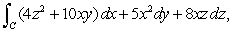 Find a potential function and evaluate the integral   where C runs from   to  