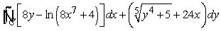 Use Green's Theorem to evaluate   where C is curve bounded by   and   A)    B)  64 C)    D)  0