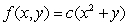 Find a constant c such that   is a joint pdf on the region bounded by   and   A)    B)    C)    D)   