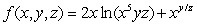Find all first-order partial derivatives.  