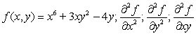 Find the indicated partial derivatives.  