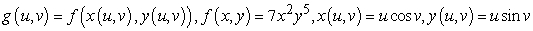 Use the chain rule to find the indicated derivative.   , where   A)    B)    C)    D)   