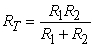 Two electrical resistors with resistances R<sub>1</sub> and R<sub>2</sub> (in ohms)  are wired into an electronics circuit as shown in the figure below. The pair of resistors behaves as a single resistor R<sub>T</sub> whose resistance is given by   . Once the circuit is energized, the temperatures of the resistors increase, causing the resistances to increase according to:   ,   , where t is in seconds. Find   .   A)    B)    C)    D)   