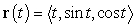 Match the vector-valued function with its graph.   A)    B)    C)    D)   