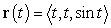 Match the vector-valued function with its graph.   A)    B)    C)    D)   