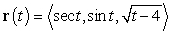 Determine all values of t at which the given vector-valued function is continuous.   A)    B)    C)    D)  all real numbers