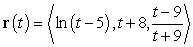 Determine all values of t at which the given vector-valued function is continuous.   A)    B)    C)    D)  all real numbers