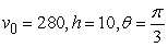 A projectile is fired with initial speed   feet per second from a height of h feet at an angle of   above the horizontal. Assuming that the only force acting on the object is gravity, find the horizontal range. Round to the nearest tenth of a foot.   A)  928.8 ft B)  2131.8 ft C)  281.1 ft D)  2127.5 ft