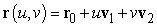 Find a parametrically-defined vector   that represents the plane with the given properties. The plane through the point   and containing The vectors   . A)    B)    C)    D)   