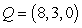 Find the distance from the point Q to the given line. Round to the nearest thousandth.   , line through   and   A)  17.117 B)  1.018 C)  17.647 D)  14.314
