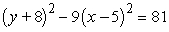 Find the vertices, foci, and directrices of the given hyperbola.   A)  vertices (5, -17) , (5, 1) ; foci   , directrices   B)  vertices (-4, -8) , (14, -8) ; foci   , directrices   C)  vertices (5, -17) , (5, 1) ; foci   , directrices   D)  vertices (-4, -8) , (14, -8) ; foci   , directrices  
